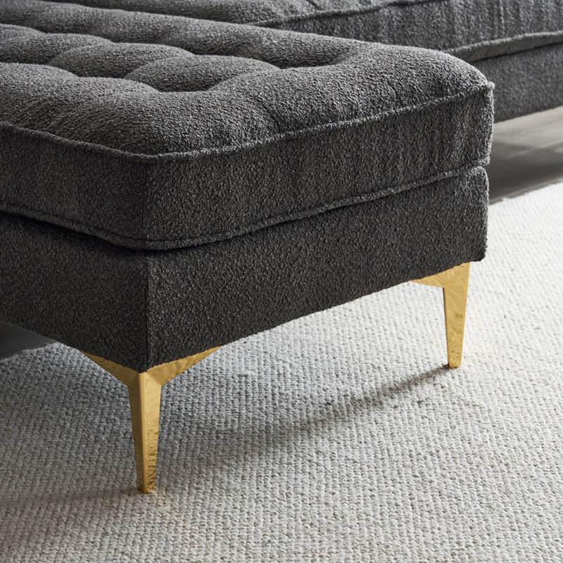 Canapé modulaire rembourré 85,83 po, Bouclé gris foncé