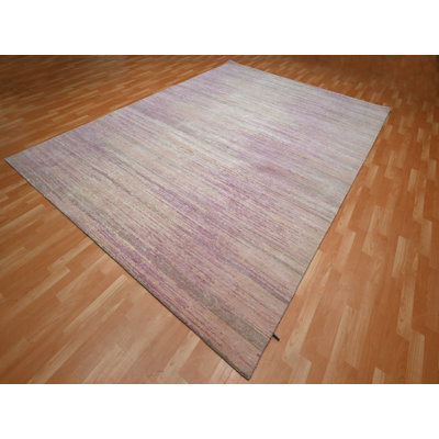 9'0" x 12'3" New Hand Knotted Pink Wool Rectangle Oriental Rug