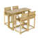 60 Inch Teak Rectangular Bar Table With 4 Somerset Arm Stools