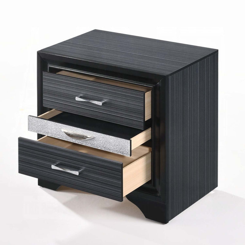 Table de chevet Naima, finition noire