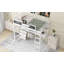 Wood Twin Size Loft Bed With Desk, Blackboard, Storage Box, Shelf And 3 Drawers, Grey-532810580