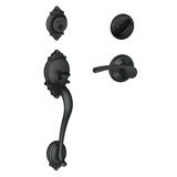 Brookshire Handleset with Single Cylinder Deadbolt and Merano Door Lever and Rosette