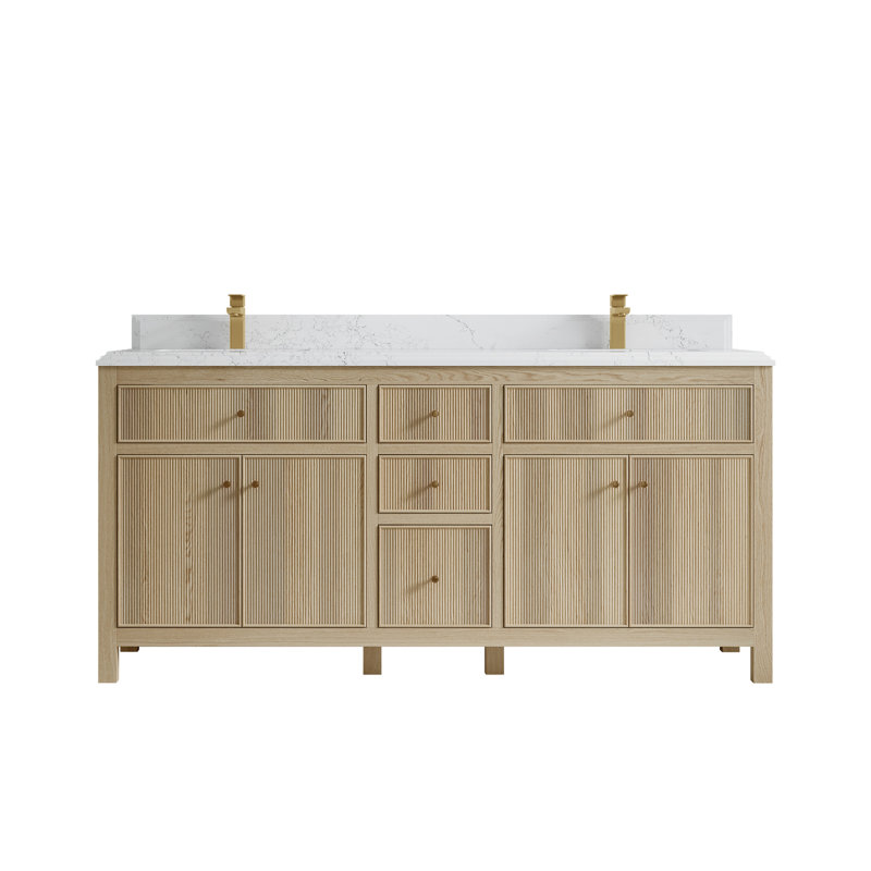 Ensemble de meuble-lavabo double 72 ", Empira blanc