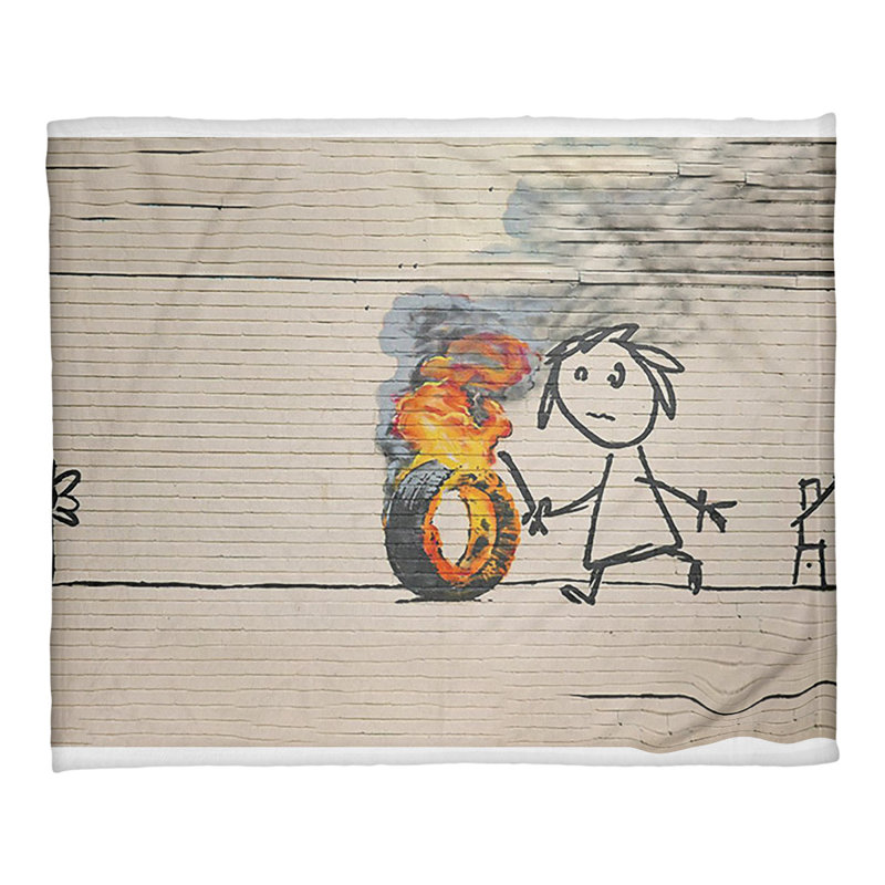 Banksy Sewn Throw Blanket, 50" W x 60" L