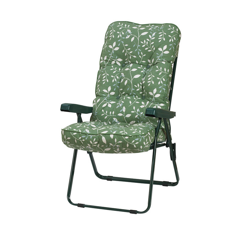Farallones Folding Recliner Chair, Country Green