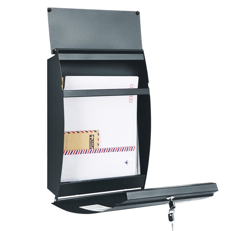 Loredana Locking Post Mounted Letter Box, Charcoal Grey