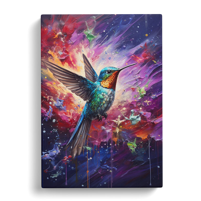 Hummingbird Action - Wrapped Canvas, 60cm H x 40cm W x 3cm D