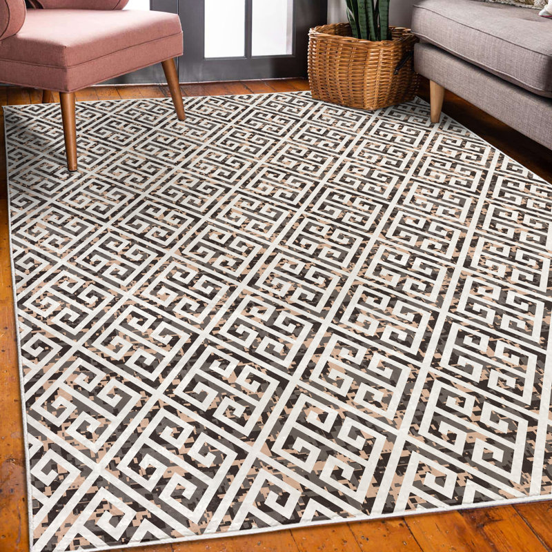 Tapis gris anthracite / gris, Rectangle 5 pi 2 po x 7 pi 6 po