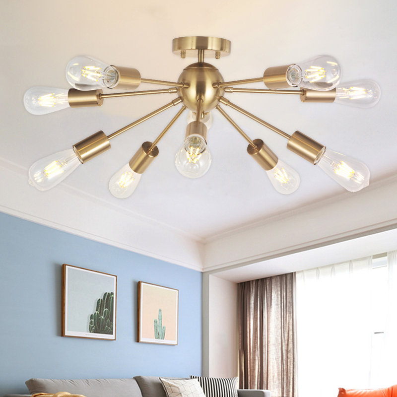 Rensel Flush Mount, Brushed Brass
