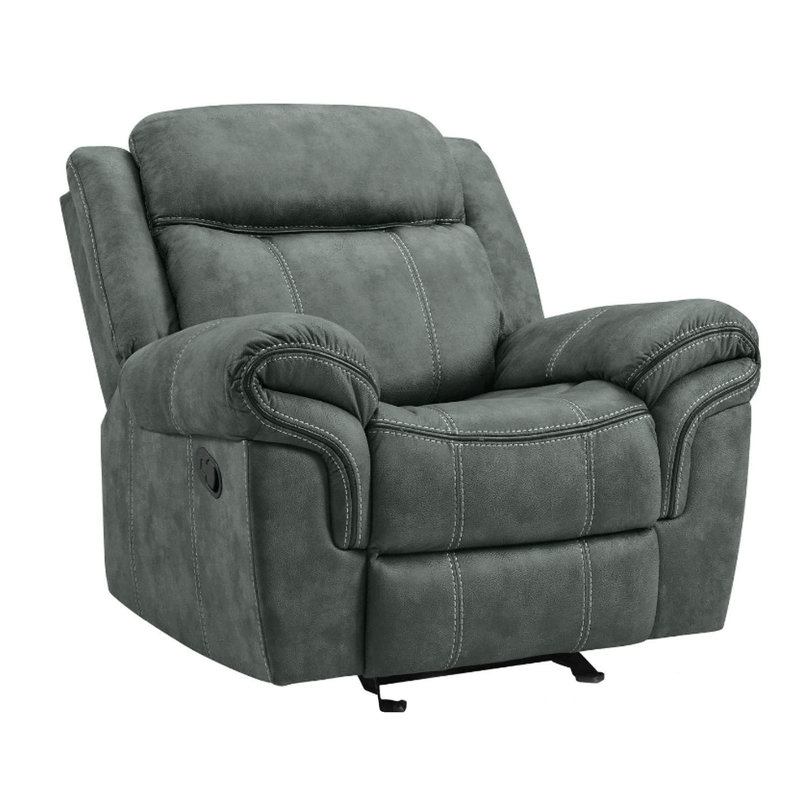 Neelah 40" Wide Manual Glider Standard Recliner, Black 100% Polyester