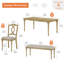 Ensemble de table de salle à manger 5 pièces - Comprend une table de salle à manger, 2 bancs rembourrés, 2 chaises de salle à manger en bois, ensemble de salle à manger de style campagnard, chêne