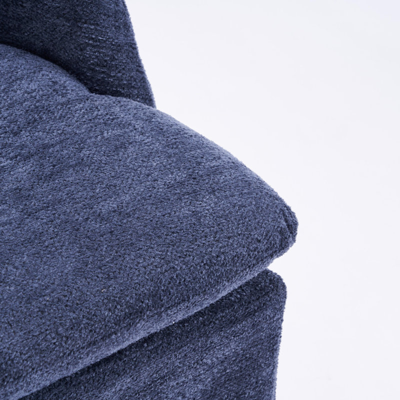 Chaises de salle à manger modernes avec roues universelles, Bleu