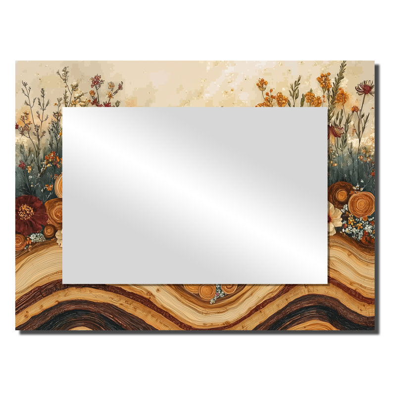 Herbes, fleurs sur un plateau en bois, diapositive II, 24 po x 32 po