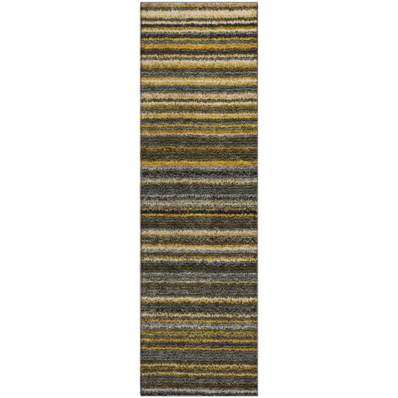 Premium Machine Washable Cerrito AMF598 Gold Rug, Runner 2'3" x 7'6"