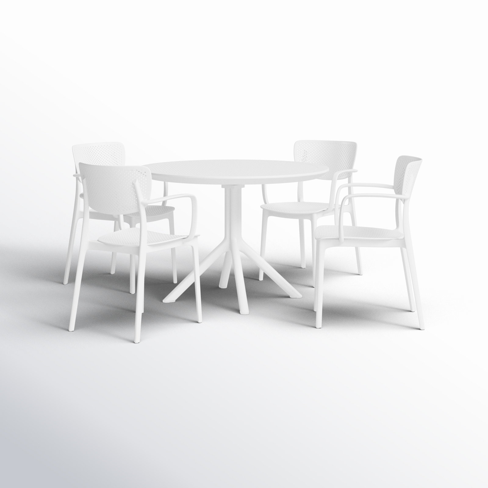 Farrah 41" Patio Dining Set, White