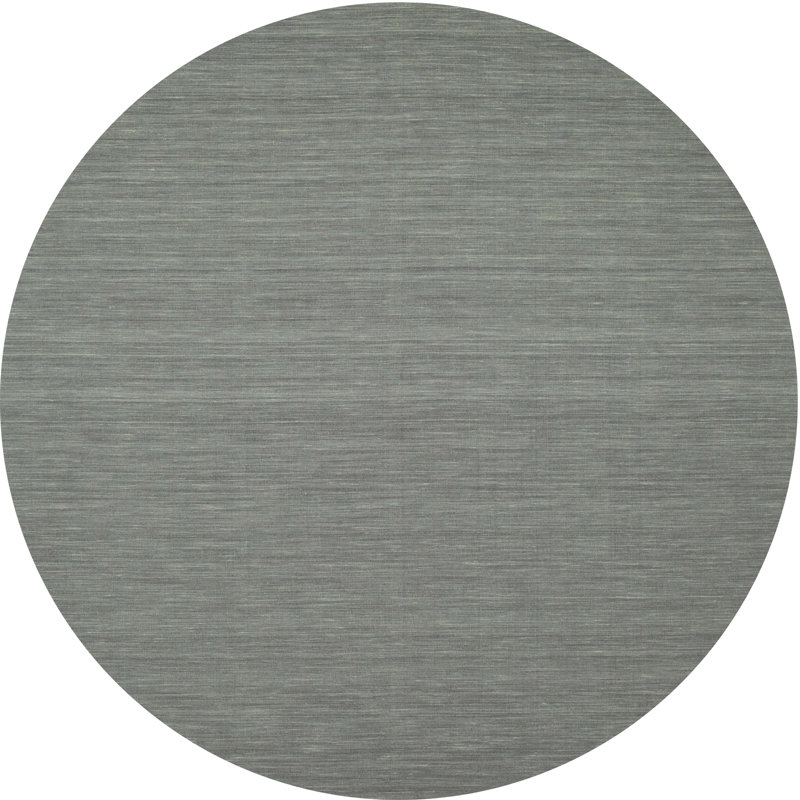 Tapis contemporain gris, Rond 7 pi