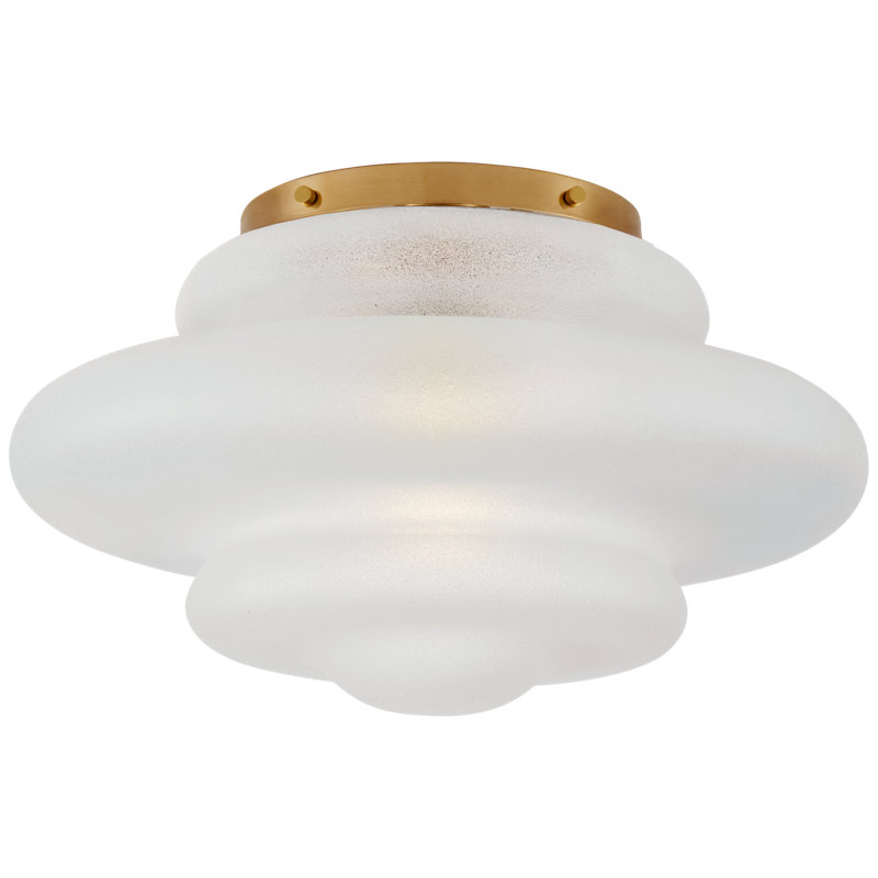 Kelly Wearstler Tableau Medium Flush Mount, Antique-Burnished Brass, Volcanic