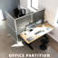 Cloison de bureau 3 panneaux en aluminium