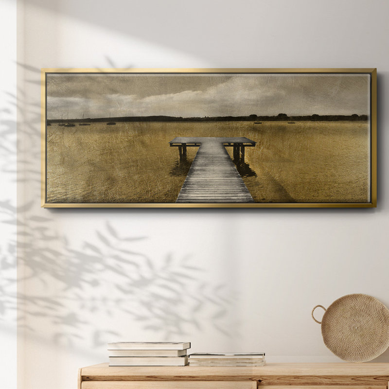 Golden Pier- Framed Canvas, 20" H x 50" W