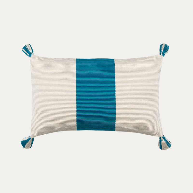 Laguna Rectangular Cotton Pillow Cover & Insert, Peacock