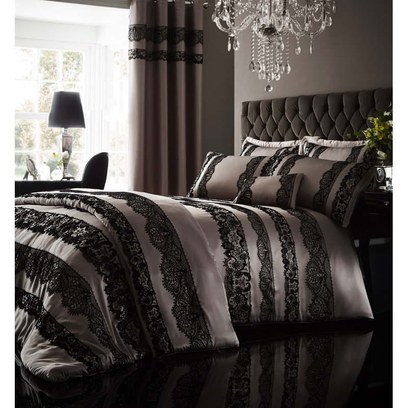 Glamour Flock Lace Lumbar Cushion