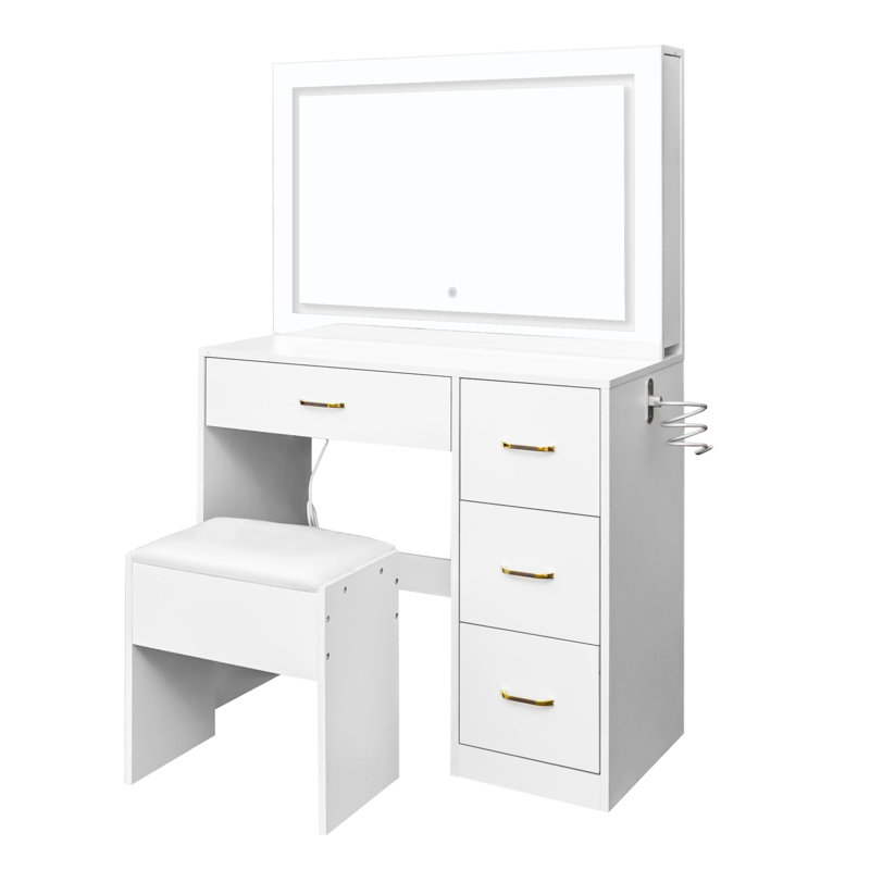 White Makeup Vanity Set