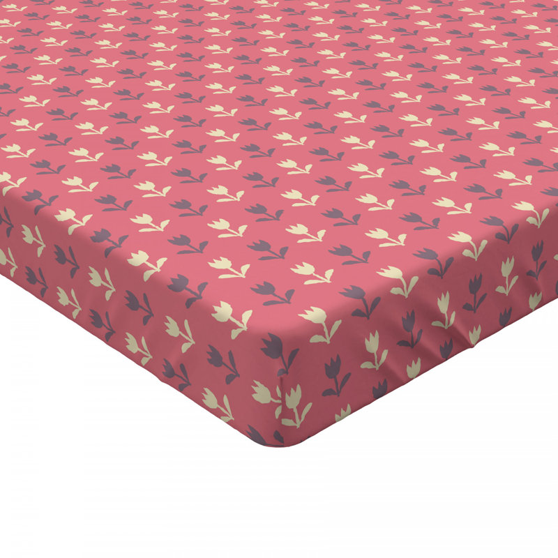 Microfiber Floral Fitted Sheet, Twin XL Fitted Sheet