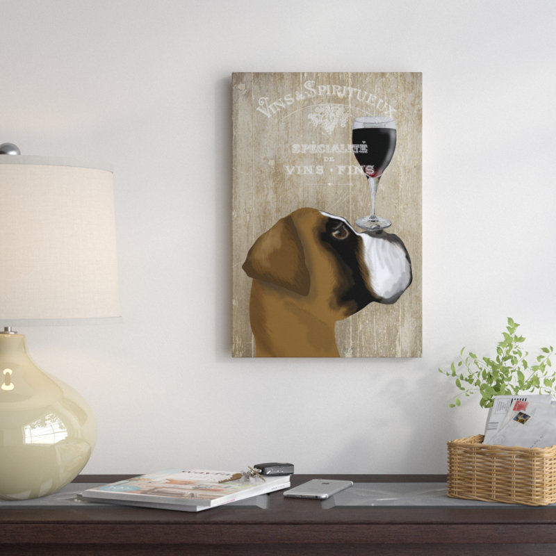 Dog Au Vin Boxer by Parvez Taj - Wrapped Canvas Print, 46 cm H x 30 cm W x 4 cm D