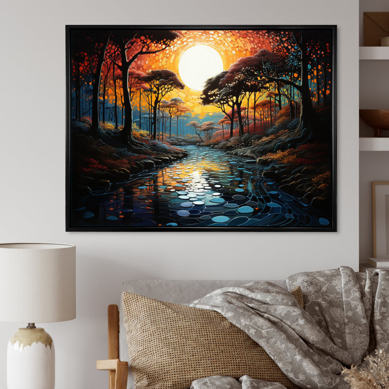 «Bishan Forest Harmony of Elements I», reproduction, Cadre flottant noir, 16" H x 32" W