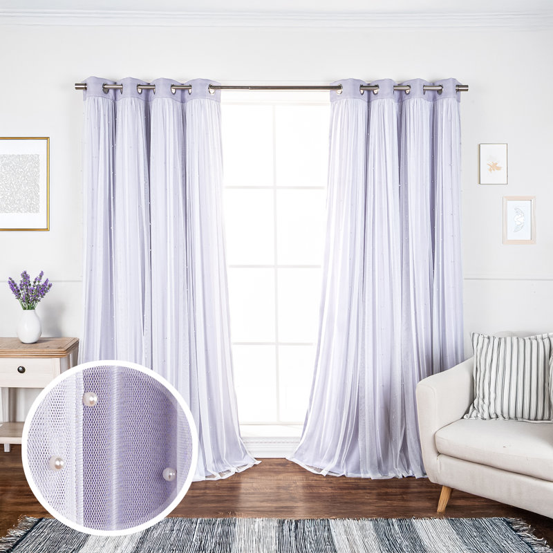 Rideaux obscurcissant avec œillets Pearl, L 52 po x L 84 po, Lilas