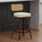 Modern Swivel Bar Stool Set Walnut Premium Bar Stools Upholstered Faux Leather Counter Height Bar Stools, Mid Century Modern Bar Stools-1785822156