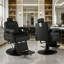 Fauteuil de coiffeur inclinable pivotant noir à 360 ° avec repose-pieds réglable