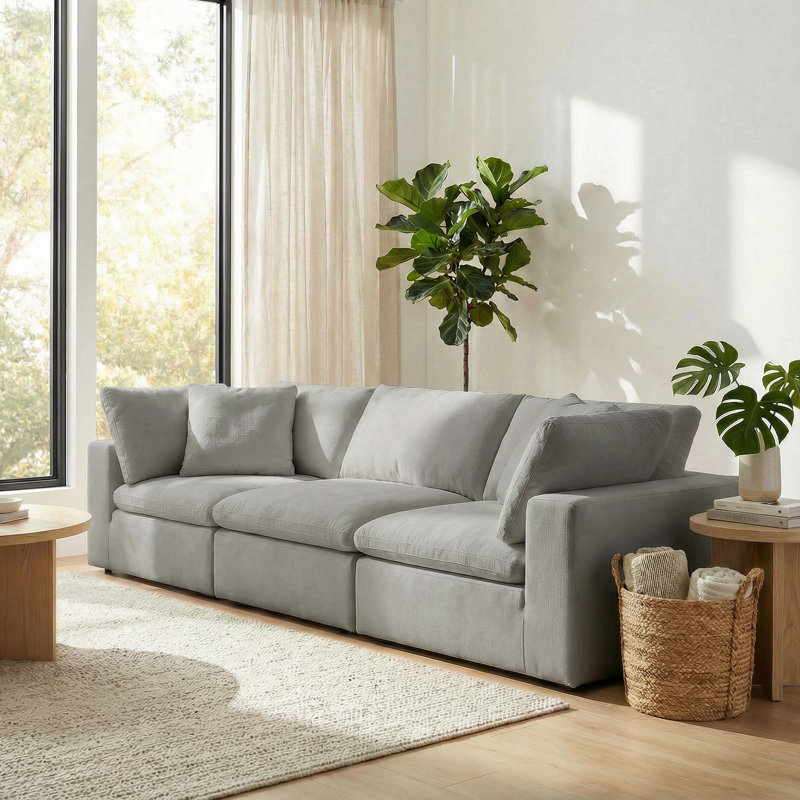 Canapé modulaire 3 pièces Calana Luxe, Ardoise, 3 pièces
