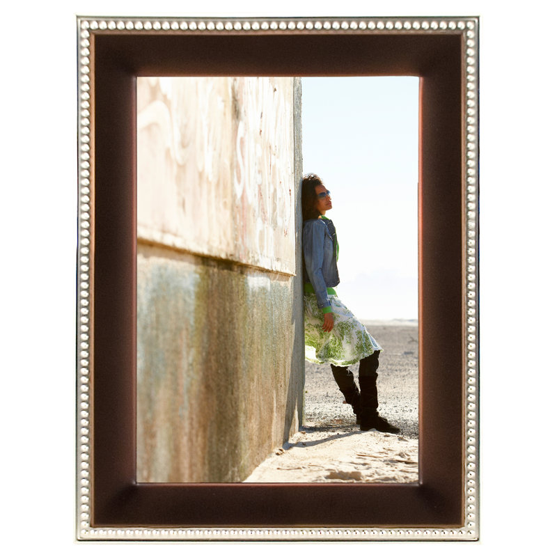 Alfs Metal Beaded Picture Frame, 5" x 7", Gold