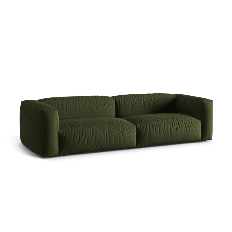 Carlens 4 Seater Sofa, Green, Structured Fabric, 4