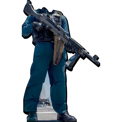 SS11377 SAW Machine Gun Armed Navy Seal Soldier Stand In Cardboard Cutout Standee Standup