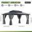 Pavillon de jardin à toit rigide de 16 pi x 12 pi avec double toit, pavillon de jardin extérieur en polycarbonate avec rideaux et filet, abri de patio permanent à cadre en aluminium pour la cour, la terrasse, le bord de la piscine-117164746-117493885