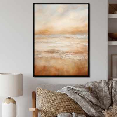 «Beige Sandy Clouds Horizon III», art mural sur toile