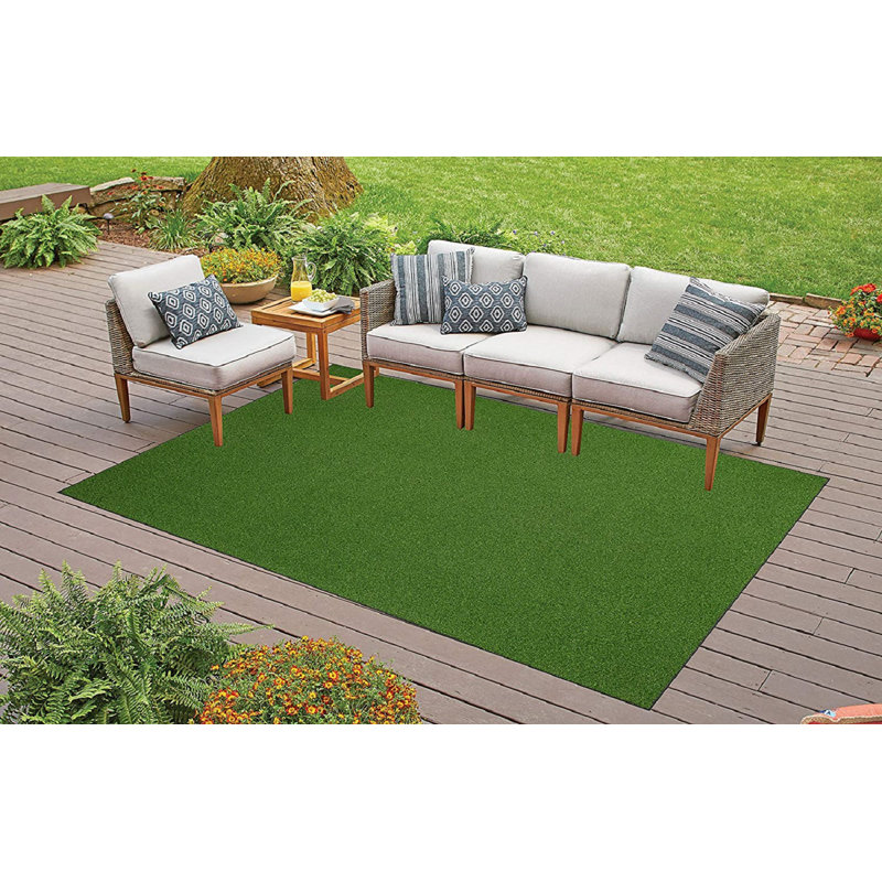 Tapis d'extérieur avec pelouse synthétique antidérapante robuste, Hexagone 2 pi