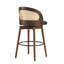 Ensemble de 2 tabourets de bar d'intérieur en bois Como, finition noyer foncé avec revêtement noir