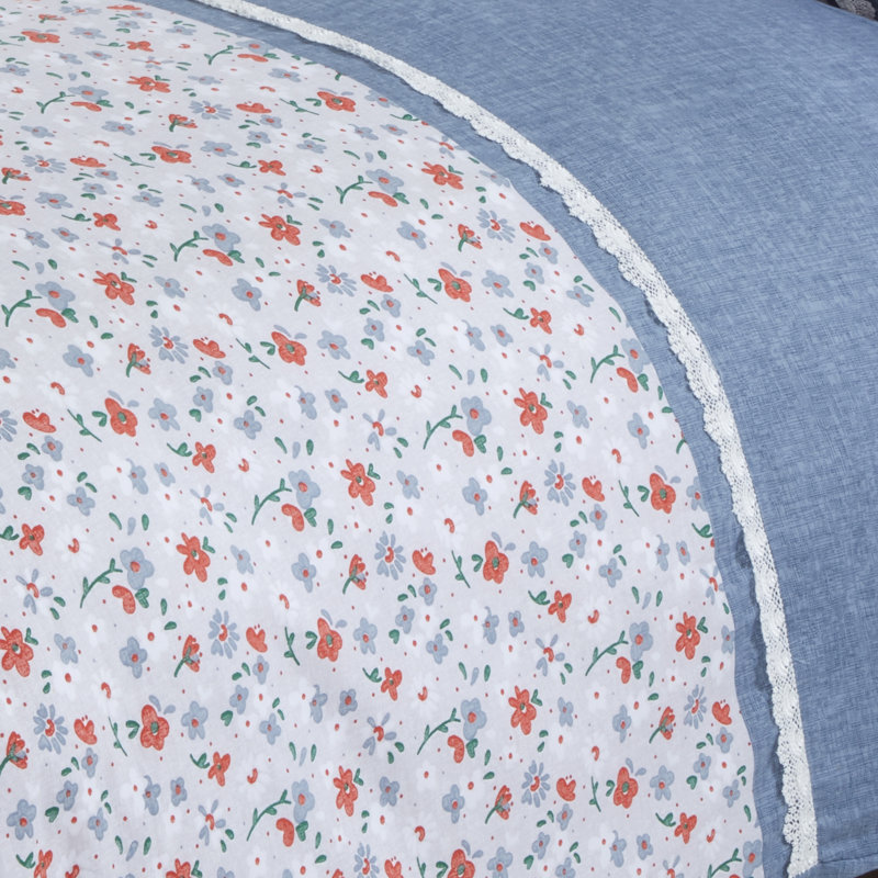 Brill Floral Bedding with Pillowcases Included, Kingsize - 2 Standard Pillowcases, Blue/Pink