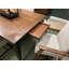Table de salle à manger à pieds (1 feuille de 22 po, 2 tiroirs) avec glissières en bois