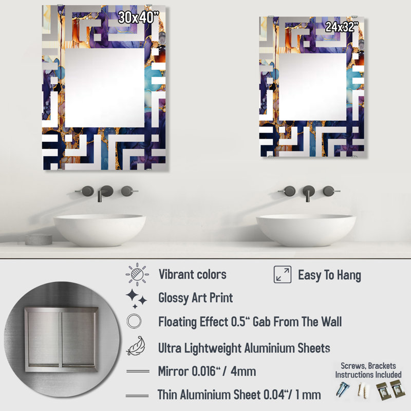 Mcfarland - Stone Geode Decorative Wall Mirror MIR136131, 40" x 30"
