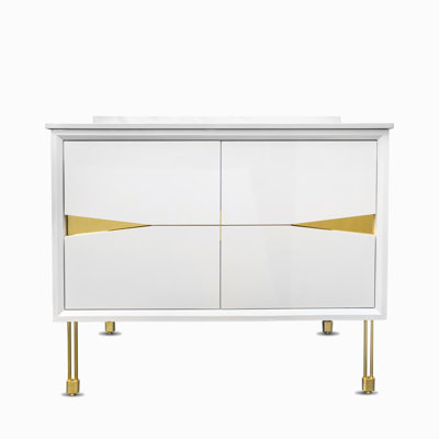 Meuble-lavabo simple 39,5 po avec plateau en marbre Khadijah