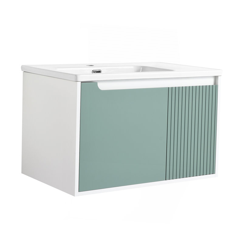 36 '' Wall-Mounted Bathroom Vanity With Ceramic Sink, Bathroom Vanity With Soft Close Door