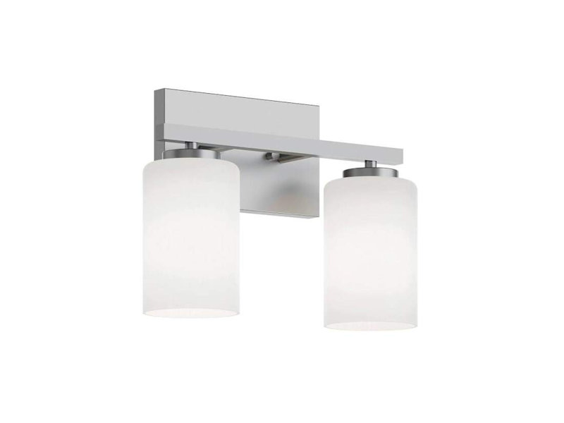 AFX LEOV1309MBBK Leo Applique murale de 13 po à 2 lumières avec verre dépoli, base moyenne, noir, Black