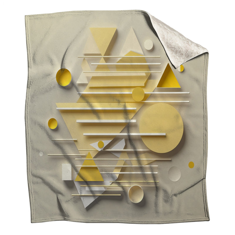 Couvertures à formes géométriques jaunes, 60 po L x 80 po H