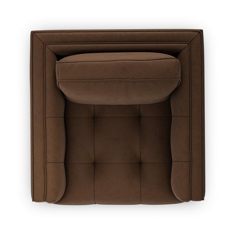 Kiera Swivel Chair-Amici Tobacco, Maestro Cigar Top Grain Leather, Weathered Sepia