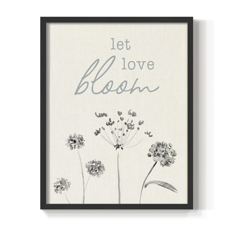 Let Love Bloom, reproduction encadrée - bois massif, Noir, noir, noir, noir, H 15 po x l 12 po
