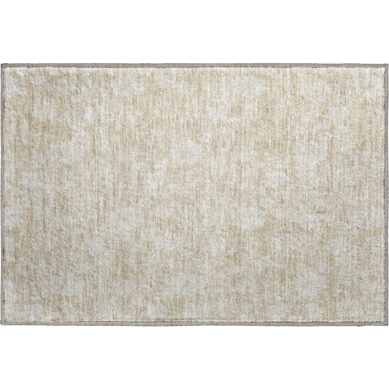 Premium Machine Washable Prisco Beige Rug, Rectangle 1'8" x 2'6"